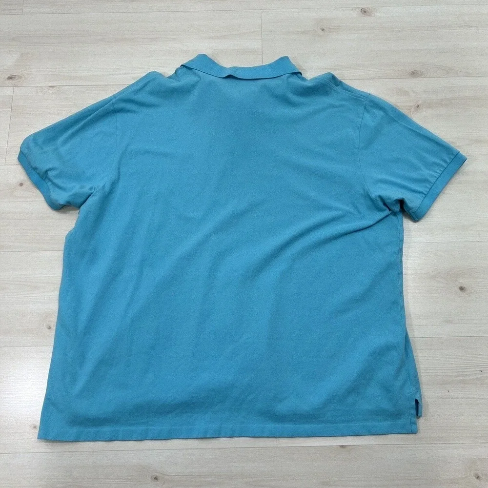Polo Ralph Lauren Polo Shirt Men's 3XB Big Solid Blue Short Sleeve Cotton Logo